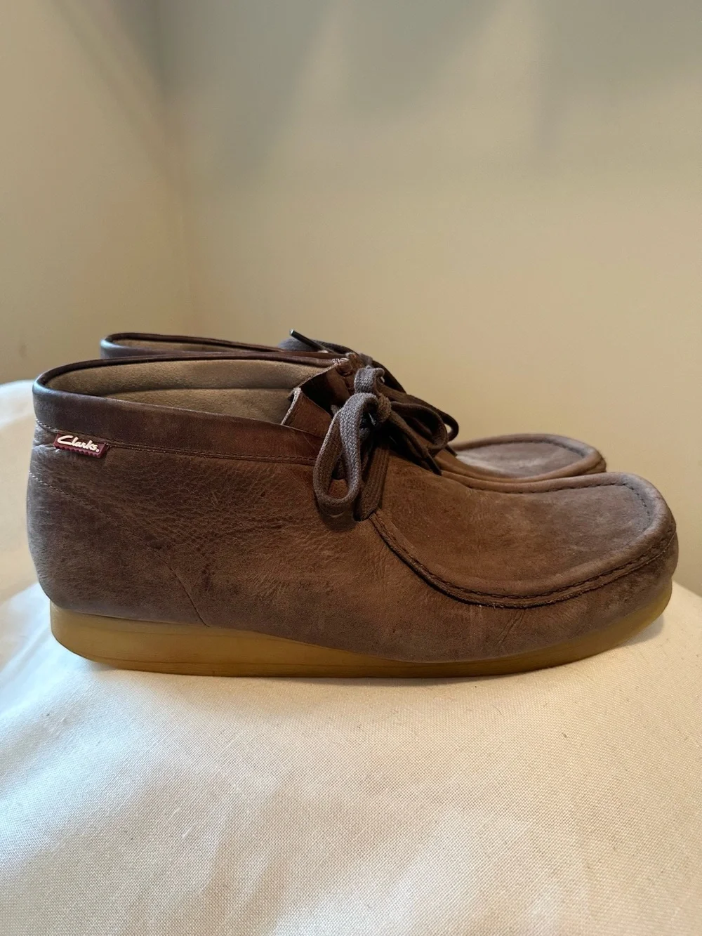 Clarks Men’s Oily Brown Stinson Hi Leather Chukka Boots Sz 10 Preppy Ivy League